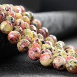 OMH Z29 8mm Faceted Granite DIY Accessories Decorated with Agate Round Beads