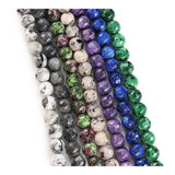 OMH Z29 8mm Faceted Granite DIY Accessories Decorated with Agate Round Beads