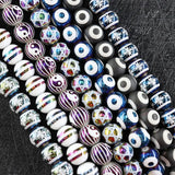 OMH Z33 10mm Carved Glass Beads Jewelry DIY Accessories Semi-finished Buttons