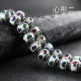 OMH Z33 10mm Carved Glass Beads Jewelry DIY Accessories Semi-finished Buttons