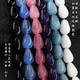OMH Z36 8X12 Water Droplets Natural Jade Beaded Diy Accessories