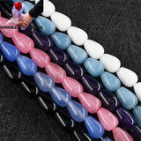 OMH Z36 8X12 Water Droplets Natural Jade Beaded Diy Accessories