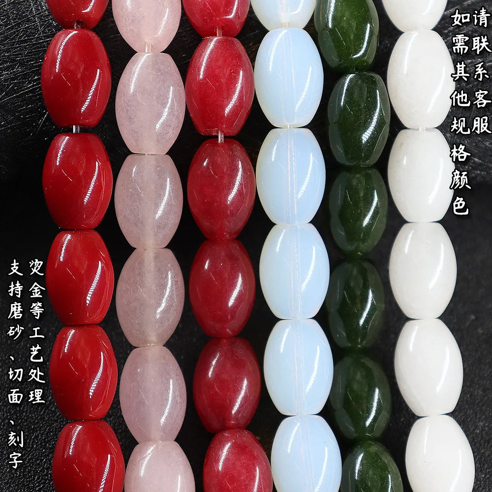 Jade Bracelet DIY Making Agate String Loose Quartzite Jade Spacer Beads