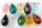 OMH 100pcs 8x13mm 8 colors Water droplets glass crystal beads