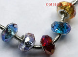 OMH 100pcs/lot Glass Crystal Beads Big Hole Beads for Biagi Bracelet