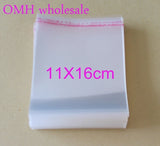 200pcs 11x16cm OPP Self Adhesive Clear Plastic Bags Jewelry Display PJ369-5