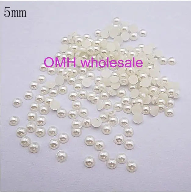 Mixed ABS Pearls Half Round Flatback Pearls 800PCS