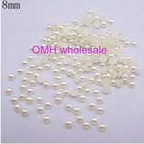Mixed ABS Pearls Half Round Flatback Pearls 800PCS