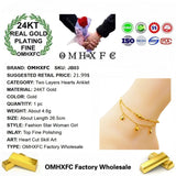 OMHXFC JB03 Two Layer Hearts Lucky Beads Anklet