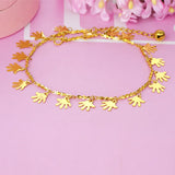 OMHXFC JB07 Flower Heart Chinese Words Anklet
