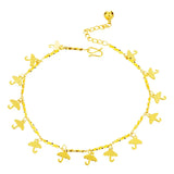 OMHXFC JB07 Flower Heart Chinese Words Anklet