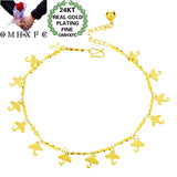 OMHXFC JB07 Flower Heart Chinese Words Anklet