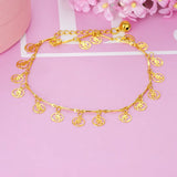 OMHXFC JB07 Flower Heart Chinese Words Anklet