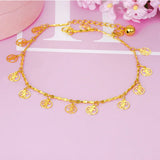 OMHXFC JB07 Flower Heart Chinese Words Anklet