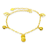 OMHXFC JB10 European Style Peanut Flower Leaves Anklet, Gift for Women