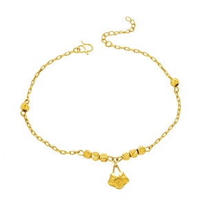 OMHXFC JB15 Lock Charm Lucky Beads Beach Anklet