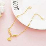 OMHXFC JB15 Lock Charm Lucky Beads Beach Anklet