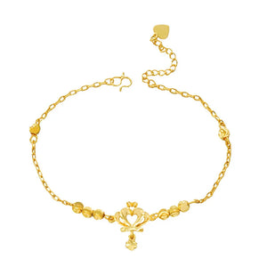 OMHXFC JB16 Crown Charm Lucky Beads Beach Anklet