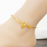 OMHXFC JB16 Crown Charm Lucky Beads Beach Anklet