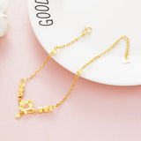OMHXFC JB16 Crown Charm Lucky Beads Beach Anklet