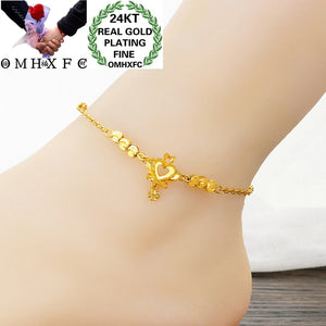 OMHXFC JB16 Crown Charm Lucky Beads Beach Anklet