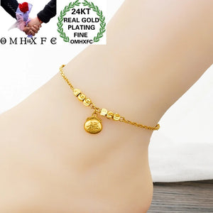 OMHXFC JB17 Lucky Beads Beach Anklet