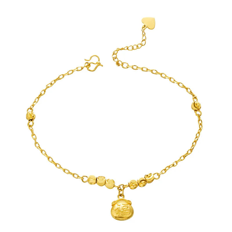 OMHXFC JB17 Lucky Beads Beach Anklet