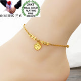 OMHXFC JB19 Heart Charm Lucky Beads Anklet