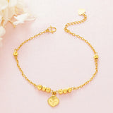 OMHXFC JB19 Heart Charm Lucky Beads Anklet