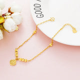 OMHXFC JB19 Heart Charm Lucky Beads Anklet