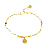 OMHXFC JB19 Heart Charm Lucky Beads Anklet