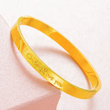 European Fine Woman Mother Birthday Gift LOVE YOU 24KT Bracelet Bangle