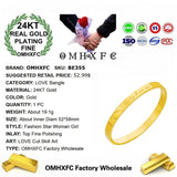 European Fine Woman Mother Birthday Gift LOVE YOU 24KT Bracelet Bangle
