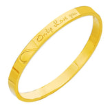 European Fine Woman Mother Birthday Gift LOVE YOU 24KT Bracelet Bangle