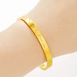 European Fine Woman Mother Birthday Gift LOVE YOU 24KT Bracelet Bangle