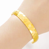 OMHXFC Fine Woman Girl Birthday Gift Laser Geometric Open 24KT Bracelet Bangle