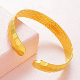 OMHXFC Fine Woman Girl Birthday Gift Laser Geometric Open 24KT Bracelet Bangle