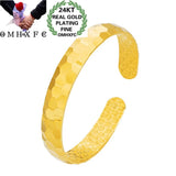 OMHXFC Fine Woman Girl Birthday Gift Laser Geometric Open 24KT Bracelet Bangle