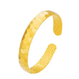 OMHXFC Fine Woman Girl Birthday Gift Laser Geometric Open 24KT Bracelet Bangle