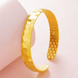 OMHXFC Fine Woman Girl Birthday Gift Laser Geometric Open 24KT Bracelet Bangle