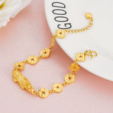 European Hot Woman Girl Party Birthday Wedding Gift PIXIU Coins 24KT Bracelet