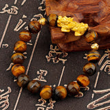 European Fine Woman Man Party Birthday Wedding Gift PIXIU Beads 24KT Bracelet