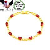 OMHXFC Vintage Oval 24KT Bracelet Bangle