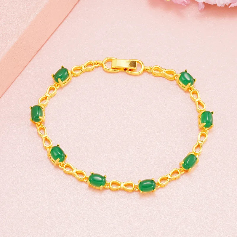 OMHXFC Vintage Oval 24KT Bracelet Bangle