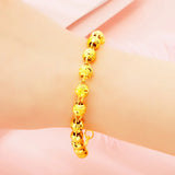 European Fine Hot Couple Party Birthday Wedding Gift Beads Chain 24KT Bangle