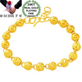 European Fine Hot Couple Party Birthday Wedding Gift Beads Chain 24KT Bangle