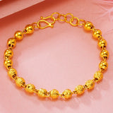 European Fine Hot Couple Party Birthday Wedding Gift Beads Chain 24KT Bangle