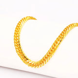 European Hot Fine Man Male Party Wedding 24KT Chain Necklace