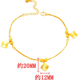 European Hot Woman Party Square Beads 24KT Anklet