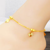 European Hot Woman Party Square Beads 24KT Anklet